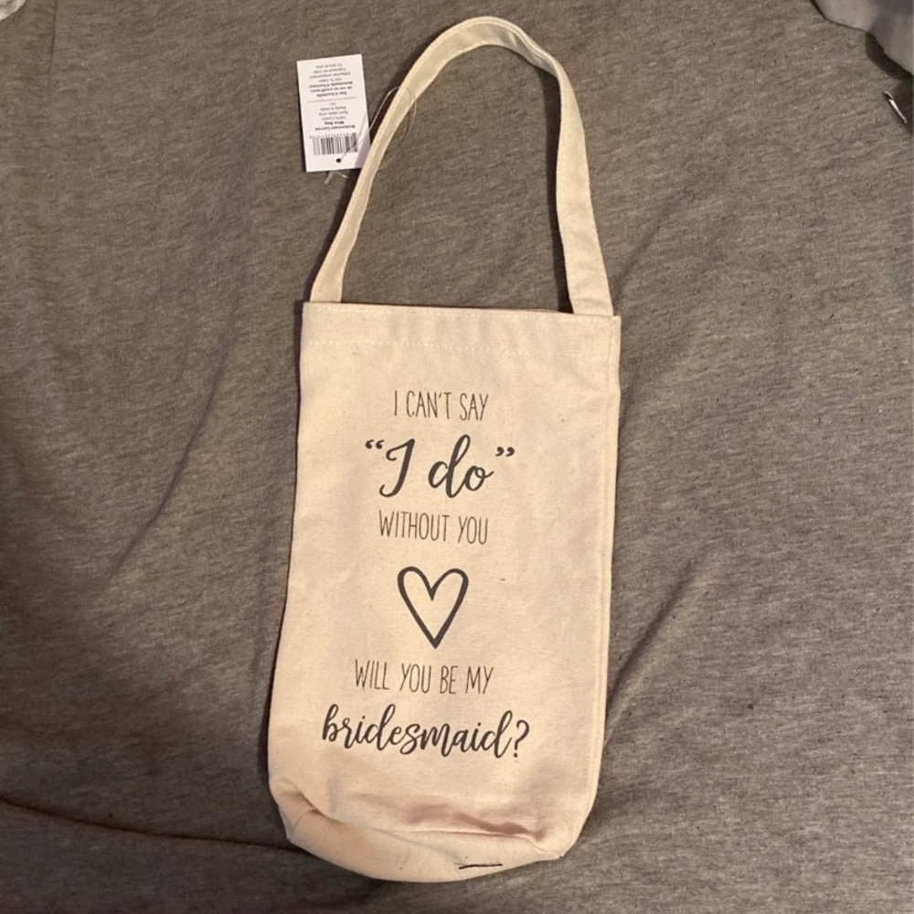 Bridesmaid Canvas Wine Bag